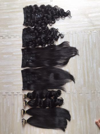 Remy Hair Extensions Clip In Trading In Bulk 100% Human Hair Virgin Remy Hair Machine Double Weft 7