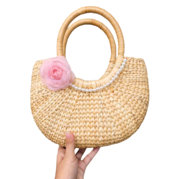 Water Hyacinth Bag Good Price Wooden Handicraft For Gift Classic Style Light Brown Color Made In Vietnam Manufacturer 3