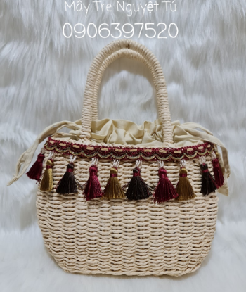 Travel Beach Woven Handbag Woven ShoulderBag Beach Bag Crochet Knit Purse for Women Girl 1