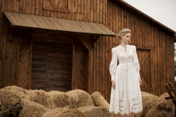 Good Items ATONIA DRESS Handcrafted techniques combine to create meticulous embroidered lace details to create meticulous embroidered lace details to create elegance and eye-watching