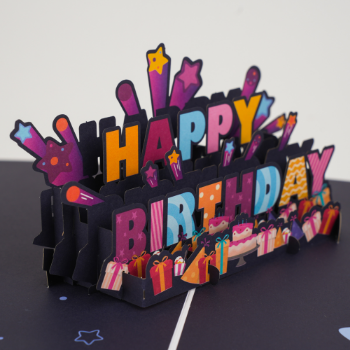 Birthday Card 3D Card Black Dark Blue Best Choice Unique Design Good Price New Style Customized 3