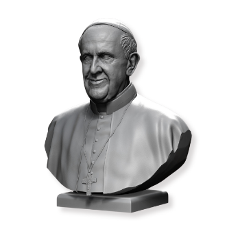 The Portrait sculpture of Pope Francis Wholesale White Marble Garden Statues Packed In Wooden Case Made In Vietnam Factory 3