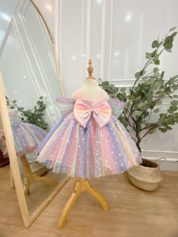 1-10T High Quality Children's Dress Tutu Round Neck Princess Dress Packed in plastic bags made in Vietnam 4