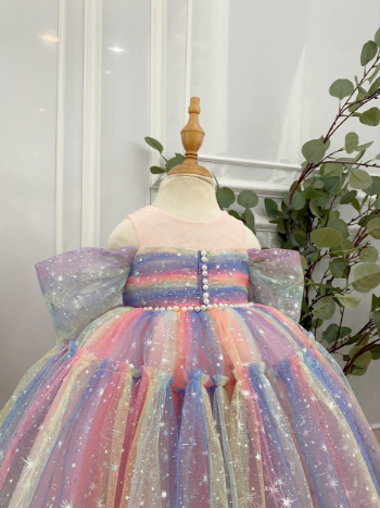 1-10T High Quality Children's Dress Tutu Round Neck Princess Dress Packed in plastic bags made in Vietnam 7