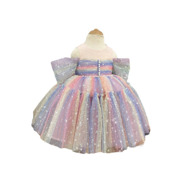 1-10T High Quality Children's Dress Tutu Round Neck Princess Dress Packed in plastic bags made in Vietnam 2