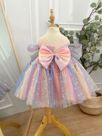 1-10T High Quality Children's Dress Tutu Round Neck Princess Dress Packed in plastic bags made in Vietnam 5