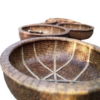 100% Natural Bamboo Wholesale Oval Bamboo Coracle Fishing Boat Competitive Price Decoration Customization From Vietnam 3