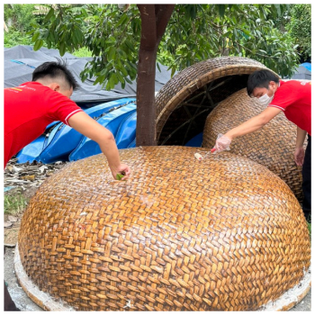 100% Natural Bamboo Wholesale Oval Bamboo Coracle Fishing Boat Competitive Price Decoration Customization From Vietnam 6