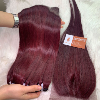 Machine Weft Bone Straight Wine Color Hair Extensions Bulk Sale Virgin Hair Beauty And Personal Care From Vietnam Manufacturer 5