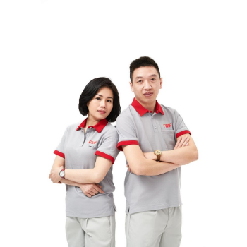 Made In Vietnam Number One Grey+Red Short Sleeve Polo Shirt For Both Men And Women Custom Logo And Packaging Supported 2