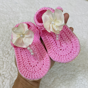 Crochet Shoes Baby Strap Flip Flops Good Quality Hot Selling For Kids Fancy Pattern Packing In Poly Bag From Vietnam Manufacturer 6