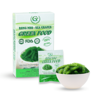 Laver Variety Dried Green Food Characteristics Seasoned Salted Sea Grapes - Organic seaweed - Umibudo - 100 Grams With Zipper 4