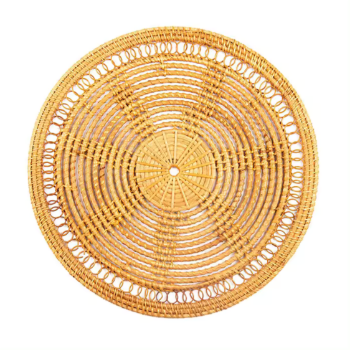 White Color Rattan Placemats Dining Table, Rattan Wall Decoration Beautiful Woven wall decor basket 6