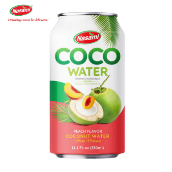 Fresh Coconut Water Peach Flavor Beverage Nasami Brand Nutrition OEM Coconut Water Manufacturers High Quality Made In Vietnam 4