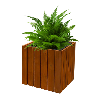 Factory Price Hardwood Square Planter With Plastic Pot Inside Wholesale Custom Natural Wood Outdoor Plant Pot From Vietnam Manufacturer 2