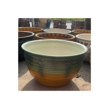 Good Quality Ceramic Bucket Asian Zen Decoration Floor Vase Packed In Box Vietnam Manufacturer 3