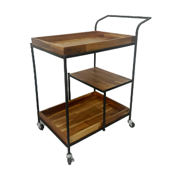 High Quality Home Storage & Organization 2 Tier Shelf With Wheels Handicraft Household Items OEM ODM Service Made In Vietnam 5