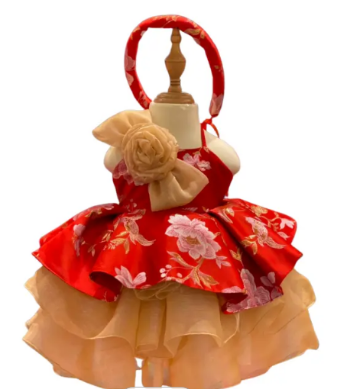 4 - Layer  Princess Dress Baby Girl Princess Dresses Good Choice Fashionable Cute Dress For Baby Girl Pack In Plastic Bag 1