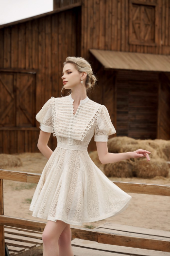 Top Products JAPONICA DRESS The short flared skirt creates a drape that brings youthfulness and elegance Bright yellow cream color is easy to apply in all situations