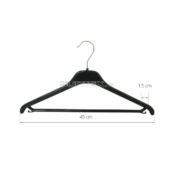 Best Selling Competitive Price Wholesale Black Plastic Hanger J414 Customized Hangers For Cloths Anti-Slip Low MOQ Made In Vietnam 4