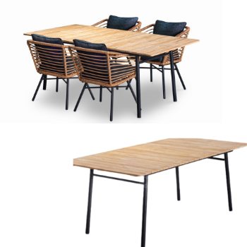 Flow Dining Set Dt406 Wicker Material Durable Living Room Customized Standard Packing Ista 1A Vietnam Manufacturer 7