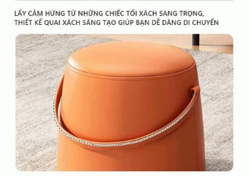 Modern Luxurious Leather Stool with Handle - GC25 5