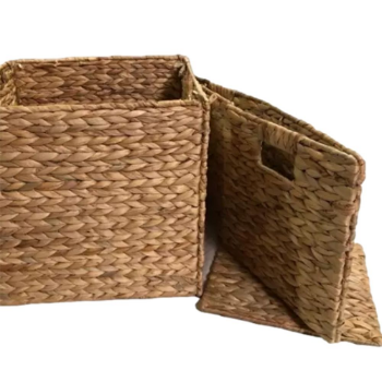 Vietnam Export Storage Container Hyacinth Flat Straps Basket Boat Shape from Vietnam Manufacturer 5