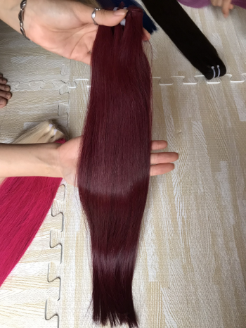 Hand Tied Wefts Hair Extensions Factory Price 100% Human Hair Virgin Remy Hair Genius Weft Machine Double Weft 3