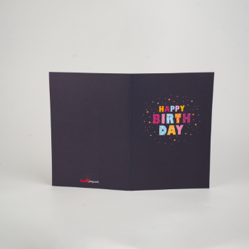 Greeting Birthday Card 3D Card Black Dark Blue Colorful Luxury High Quality Offset Printing Customized 1