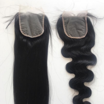 Wholesale Human Hair Bundles with Lace Closure Unprocessed Human Virgin Hair Weave Extensions Natural Color 2