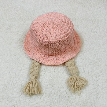 Cotton Bucket Hat With Braids High Quality Made By Soft Cotton Yarn Lovely Pattern Packing In Carton Box Vietnam Manufacturer 5