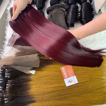 Machine Weft Bone Straight Wine Color Hair Extensions Bulk Sale Virgin Hair Beauty And Personal Care From Vietnam Manufacturer 4