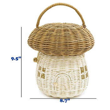 Customized Color Mushroom Rattan Storage Basket Home Decoration High Quality Rattan Plant Stand Wholesale Vietnam Manufacturer 2