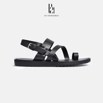 Black Sandals For Men B21 Shoe Maker Wholesale Custom Logo Design Men Beach Shoes Webbing Slipper From Vietnam Manufacturer 4