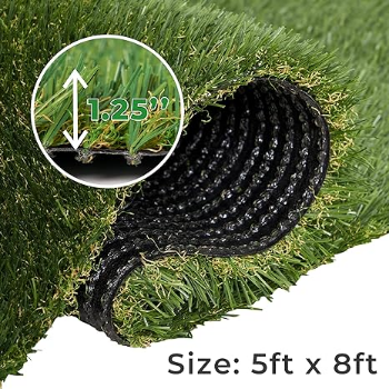 FresGard Rolling 5ft x 8ft x 1.25'' High Quality Artificial Turf Grass Outdoor Rug Decor Competitive Price  6