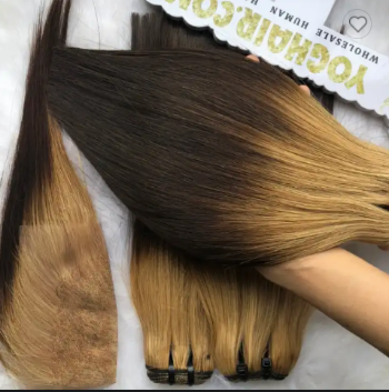 Light Blonde Color Straight Weft Hair Remy Human Hair Double Drawn Vietnamese With Wholesale Price 2