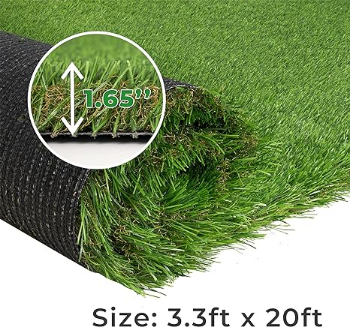 Grass Area Rugs Artificial Turf Grass FresGard Rolling 3.3ft x 20ft x 1.65" Bedroom Furniture Decor Rug for Dad Husband  4