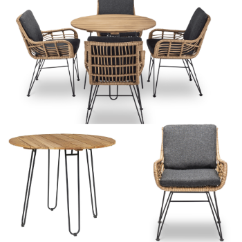 Carlos Dining Set Dt403 Hotel Wicker Professional Team Furniture Customized Packaging Vietnam Manufacturer 8