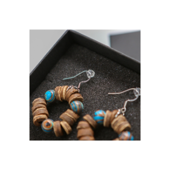 High Quality Earrings Made From Coconut Handmade Crafts Used As Neck Jewelry Vintage Packed In Box Vietnam Manufacturer 8