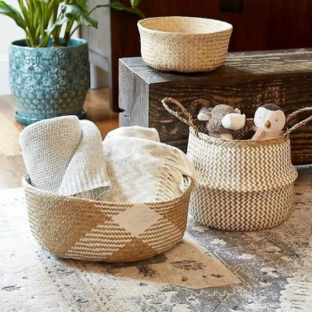 Seagrass Multifunction Belly Storage Handicraft Rattan Indoor Sustainable Household Basket Standing Competitive Price Supplier From Vietnam Manufacturer 6