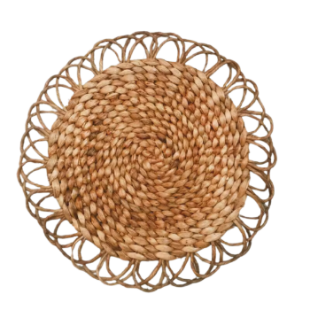 Natural Water Hyacinth Charger Table Mat Placemat Wall basket wholesale straw table mat made in Vietnam 3