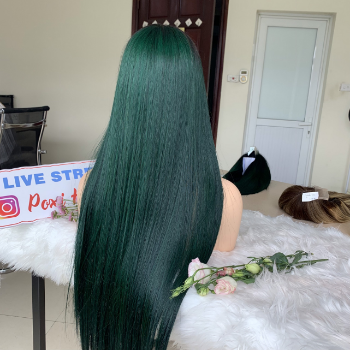 Green Color Bone Straight Wig 26 Weft Hair Extensions human hair wigs 100% Human Hair Vendors Made In Vietnam 7