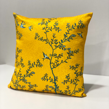 Printed Cushion Cover Asian Style Mother And Children Scenic Toile In Yellow 45x45cmHalinhthu Casa 100% Polyester From Vietnam 8