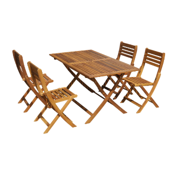 Best Seller Garden Outdoor Furniture Modern Wood Dining Table Set Factory Price Patio Furniture Vietnam Manufacturer 3