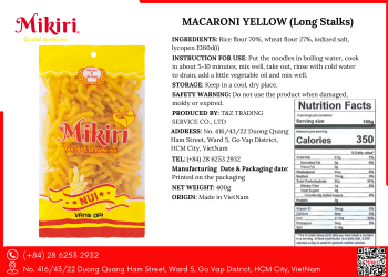 Yellow Macaroni (Long Stalks) Tubular Shape Bag Packaging Pasta Type Macaroni Wheat flour, cooking in 10 minutes - 12 minutes 5