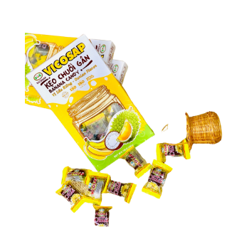 Coconut Strings Candy Banana Candy Box 100g Sweet Good Quality Less Sweet Banana Candy Manufacturer Made In Vietnam Manufacturer