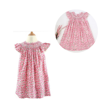 Fast Delivery Girls Smocked Dresses ODM And OEM For Baby Girl Short Sleeve Made In Vietnam Manufacturer 4