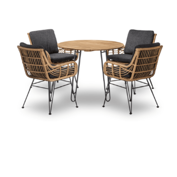 Carlos Dining Set Dt403 Furniture Wicker Material Durable Customized Standard Packing Ista 1A Vietnam Manufacturer 3