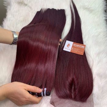 Machine Weft Bone Straight Wine Color Hair Extensions Bulk Sale Virgin Hair Beauty And Personal Care From Vietnam Manufacturer 6