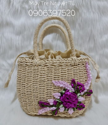 Travel Beach Woven Handbag Woven ShoulderBag Beach Bag Crochet Knit Purse for Women Girl 2